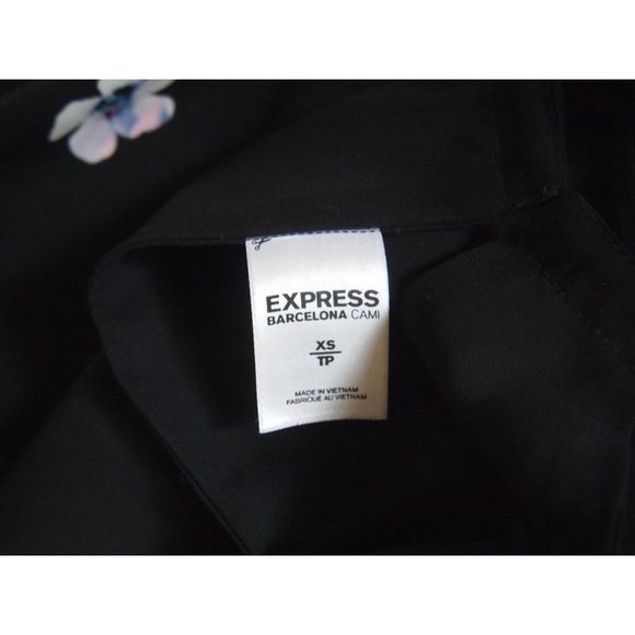 Express Black Camisole with Pink and Purple Floral Design - Picture 6 of 7